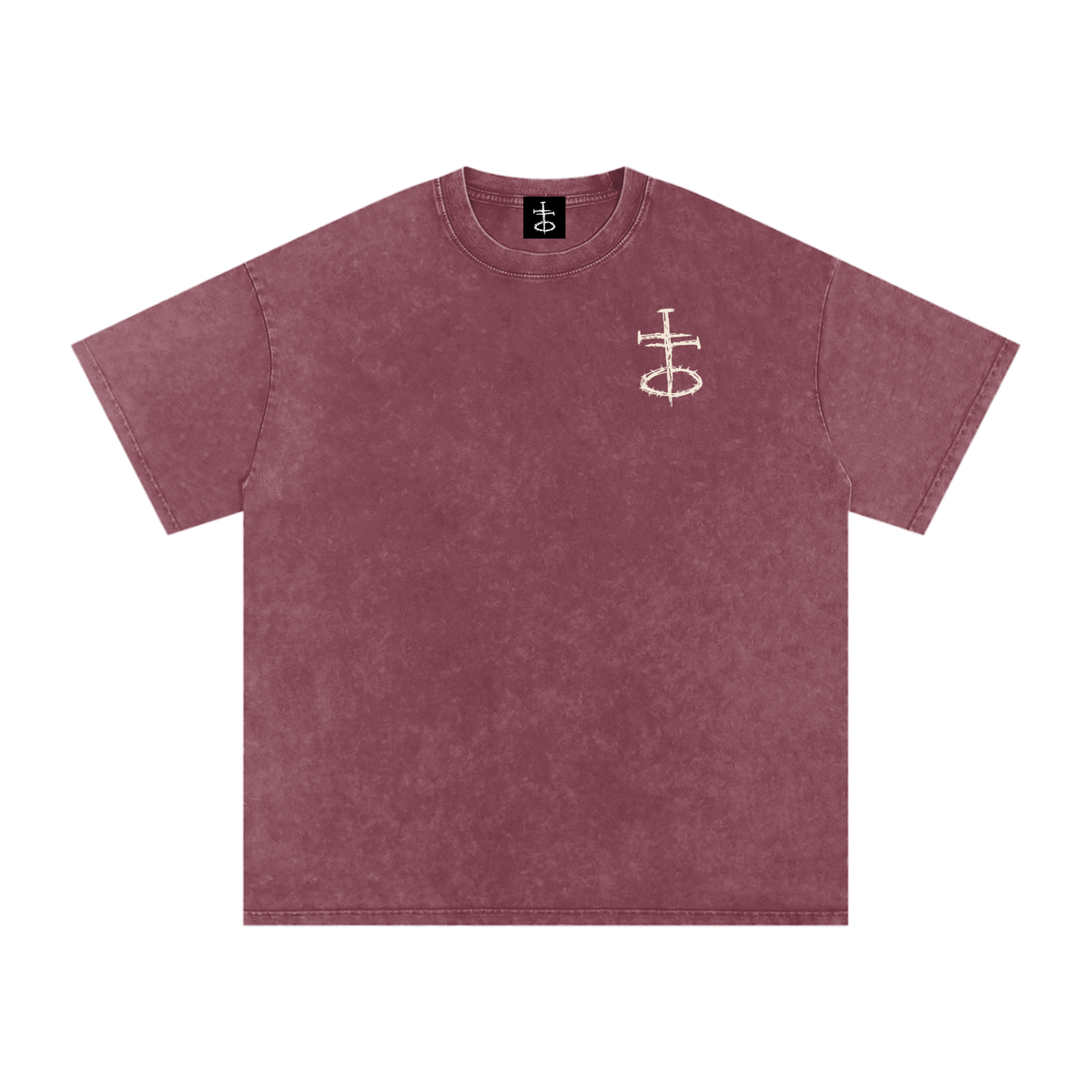 Flowers of the Cross Snow Washed Oversized Cotton T-Shirt