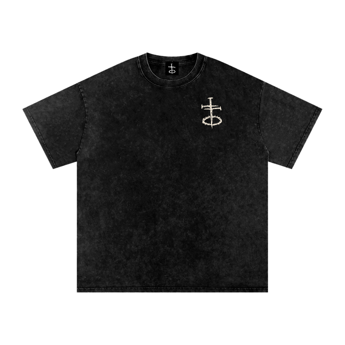 Flowers of the Cross Snow Washed Oversized Cotton T-Shirt