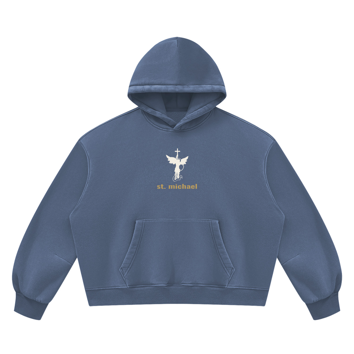 St. Michael "DEFEND US IN BATTLE" Vintage Wash Boxy Fleece Hoodie