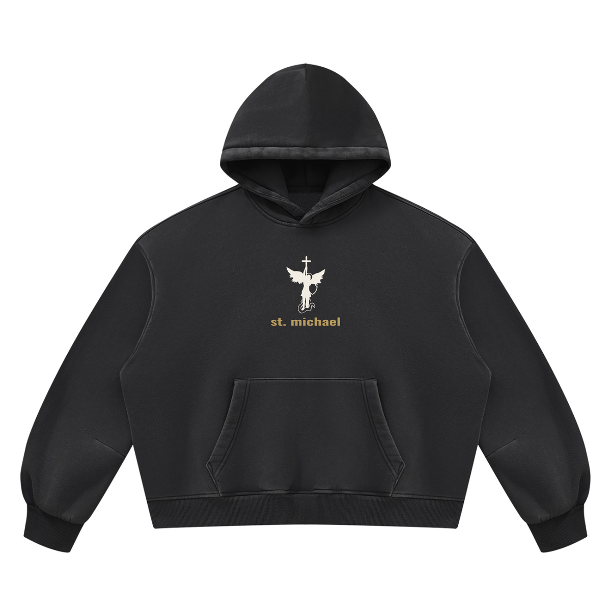 St. Michael "DEFEND US IN BATTLE" Vintage Wash Boxy Fleece Hoodie
