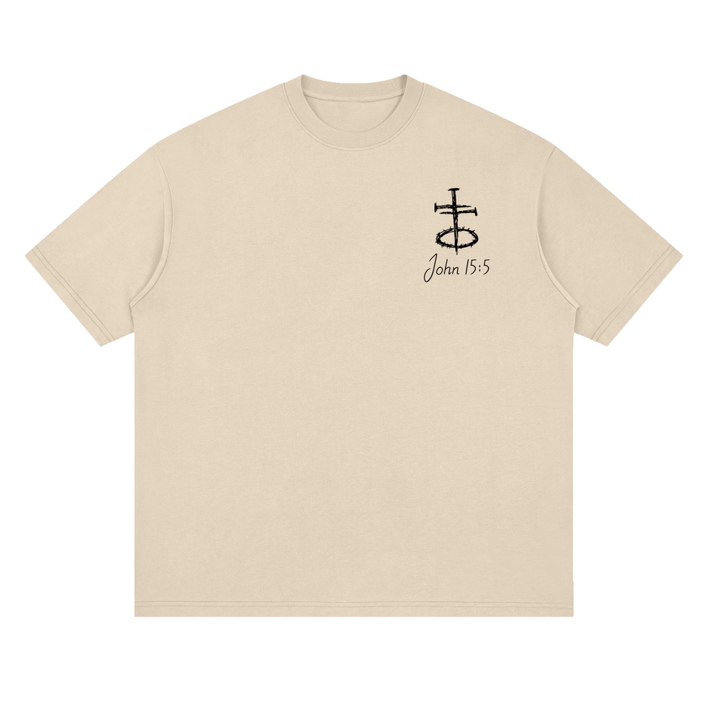 I am the Vine, You are the Branches Cream Loose Drop Shoulder T-Shirt